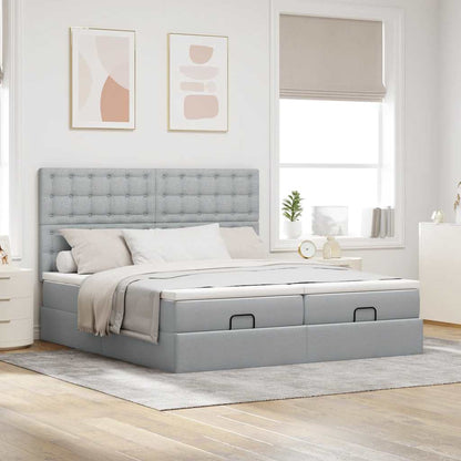 Struttura Letto Pouf con Materassi 160x200 cm in Tessuto | homemem39