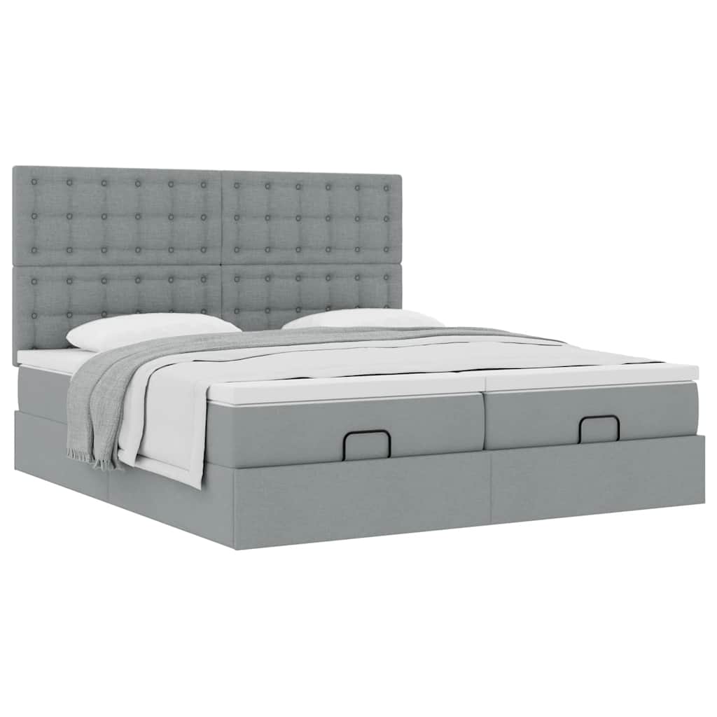 Struttura Letto Pouf con Materassi 160x200 cm in Tessuto | homemem39