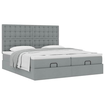 Struttura Letto Pouf con Materassi 160x200 cm in Tessuto | homemem39