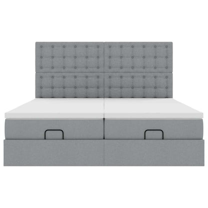 Struttura Letto Pouf con Materassi 160x200 cm in Tessuto | homemem39