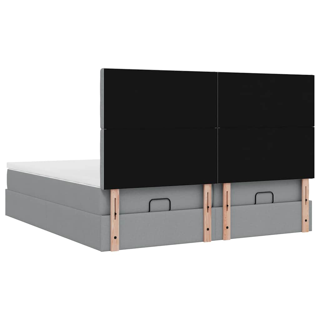 Struttura Letto Pouf con Materassi 160x200 cm in Tessuto | homemem39