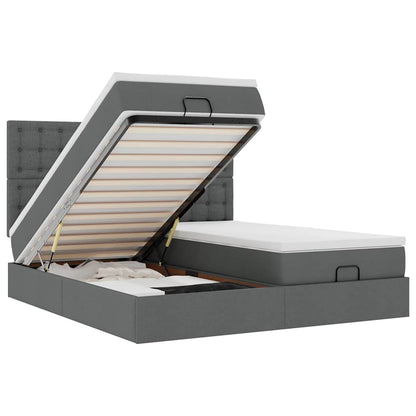 Struttura Letto Pouf con Materassi 160x200 cm in Tessuto