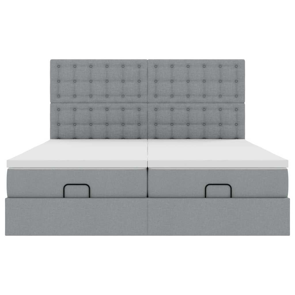Struttura Letto Pouf con Materassi 180x200 cm in Tessuto