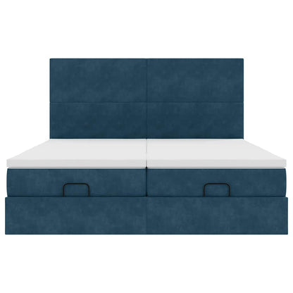 Struttura Letto Pouf con Materassi 160x200 cm Velluto | homemem39