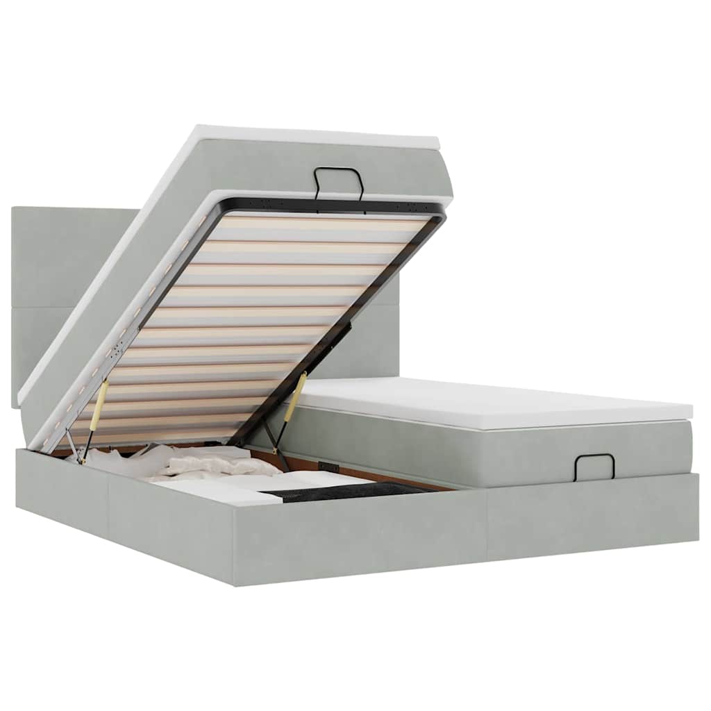 Struttura Letto Pouf con Materassi 180x200 cm Velluto - homemem39