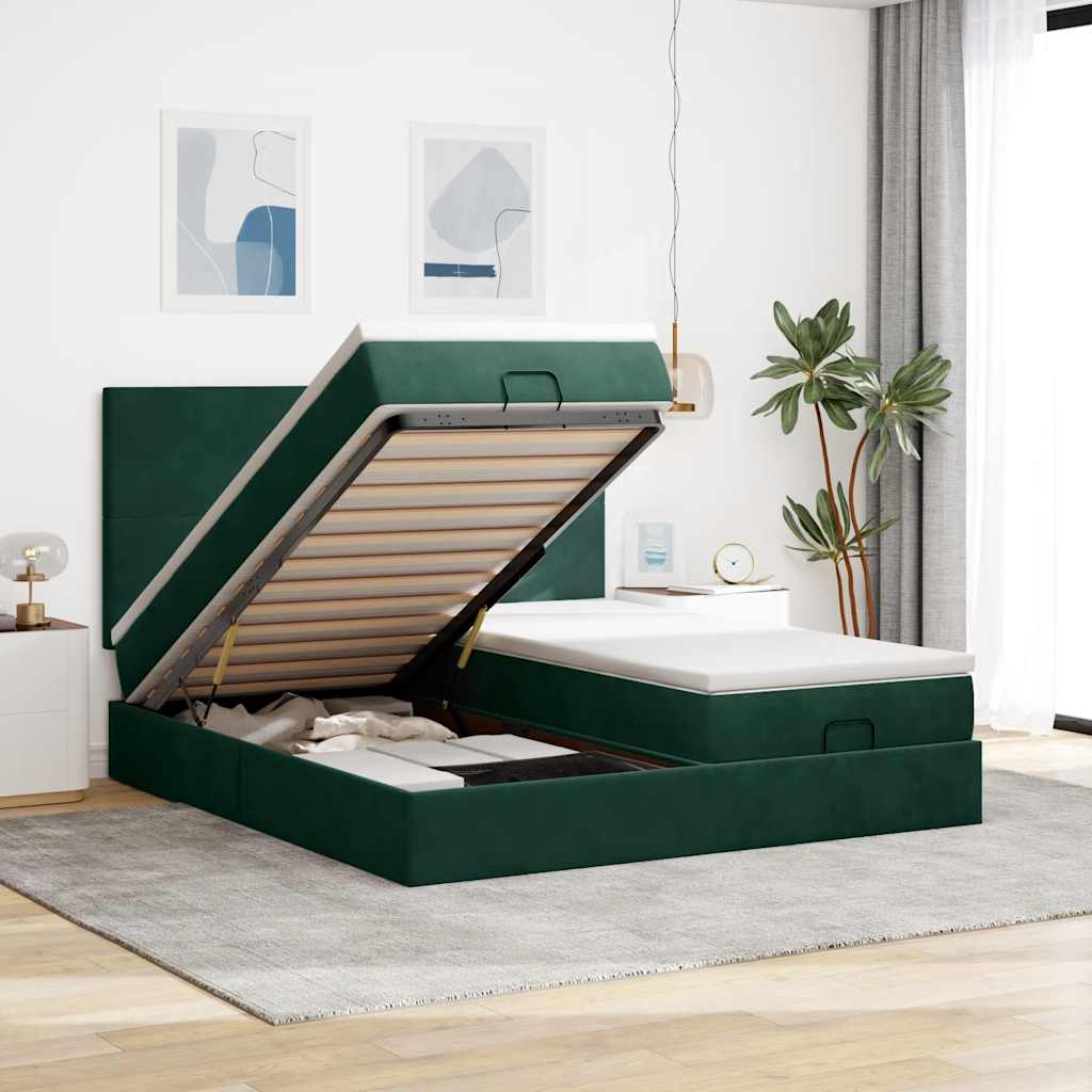 Struttura Letto Pouf con Materassi 180x200 cm Velluto | homemem39