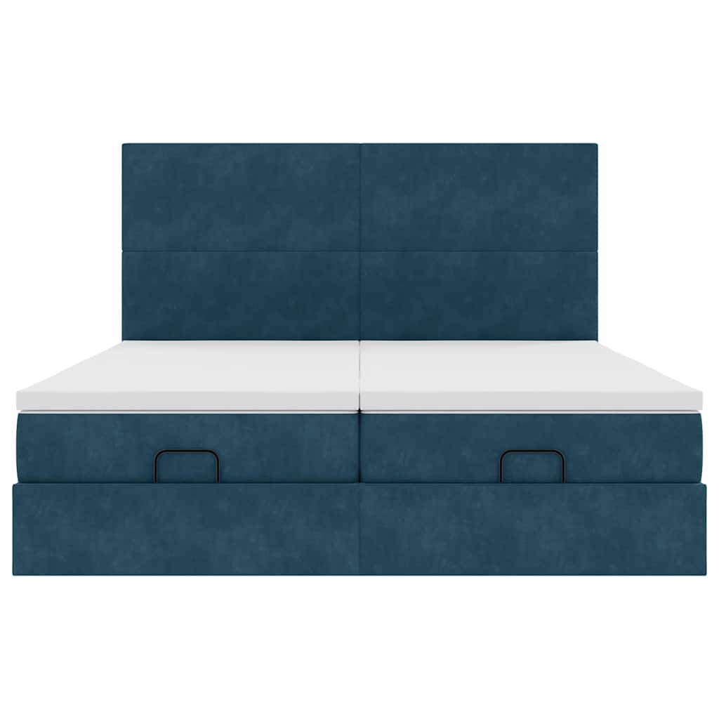 Struttura Letto Pouf con Materassi 180x200 cm Velluto