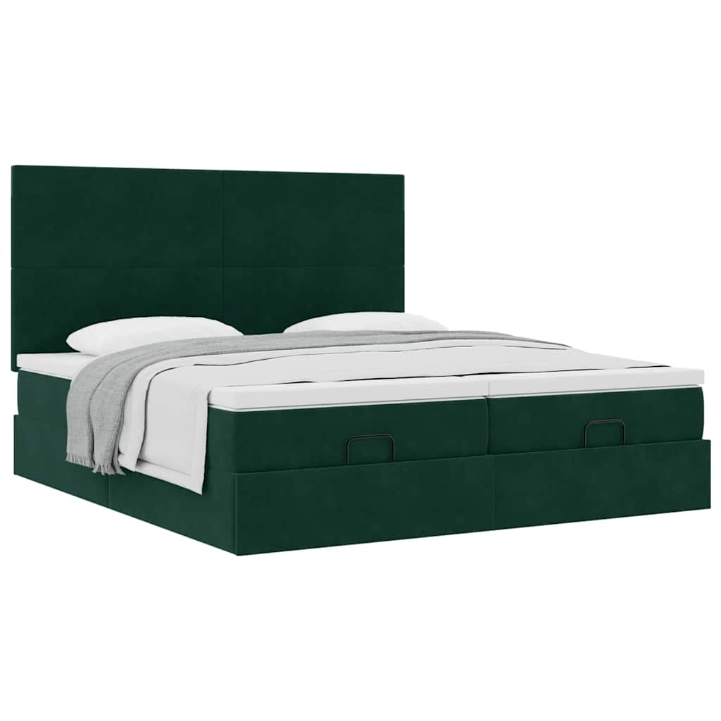 Struttura Letto Pouf con Materassi 200x200 cm Velluto | homemem39