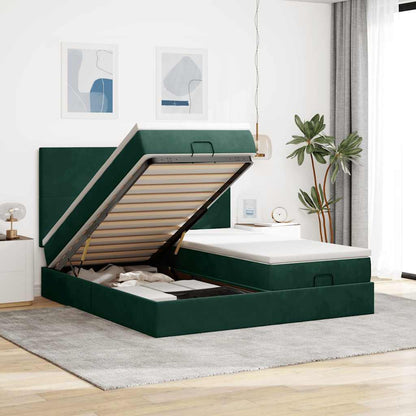 Struttura Letto Pouf con Materassi 200x200 cm Velluto | homemem39