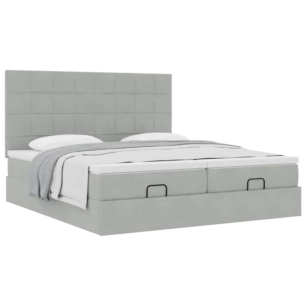 Struttura Letto Pouf con Materassi 160x200 cm in Velluto | homemem39