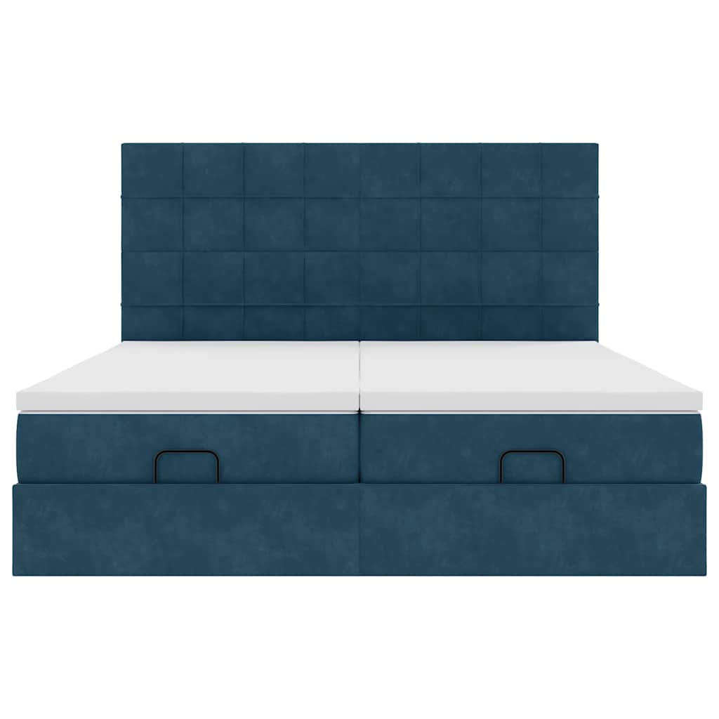Struttura Letto Pouf con Materassi 160x200 cm Velluto | homemem39