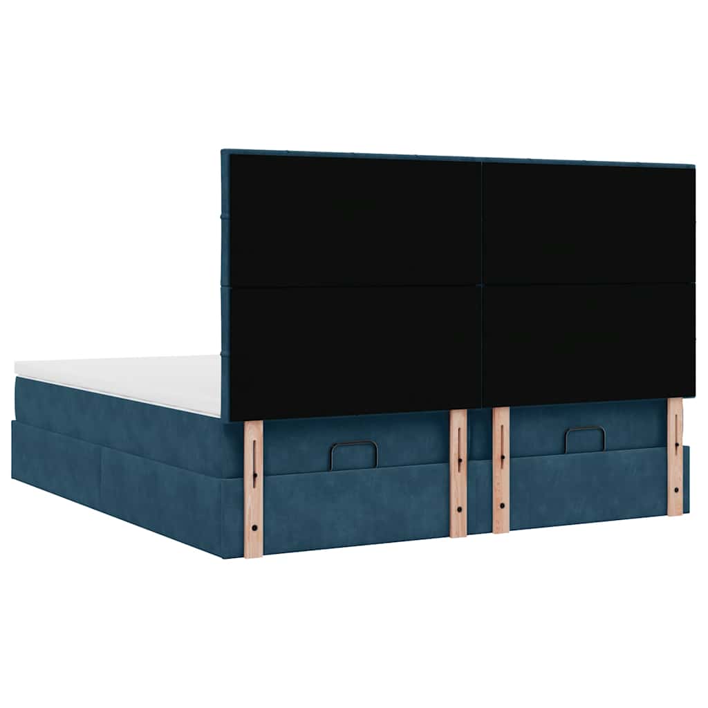 Struttura Letto Pouf con Materassi 160x200 cm Velluto | homemem39