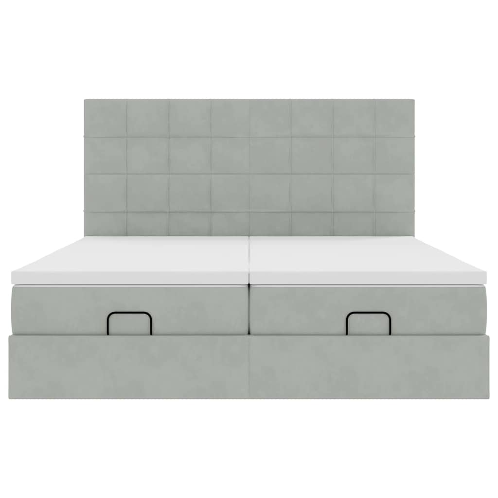 Struttura Letto Pouf con Materassi 180x200 cm Velluto