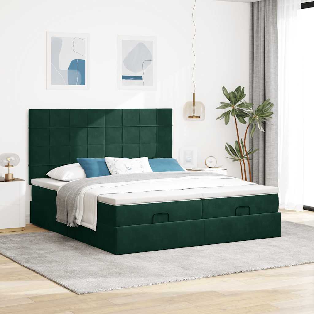 Struttura Letto Pouf con Materassi 180x200 cm Velluto | homemem39