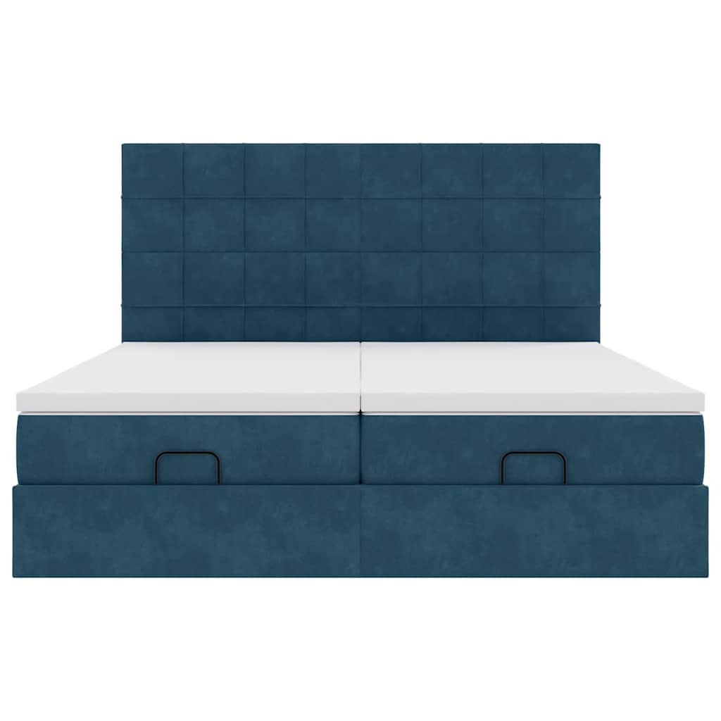 Struttura Letto Pouf con Materassi 180x200 cm Velluto