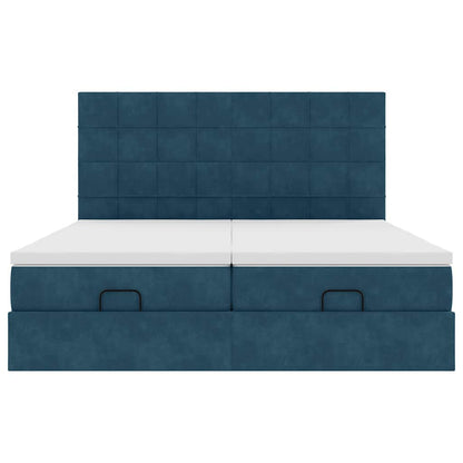 Struttura Letto Pouf con Materassi 180x200 cm Velluto