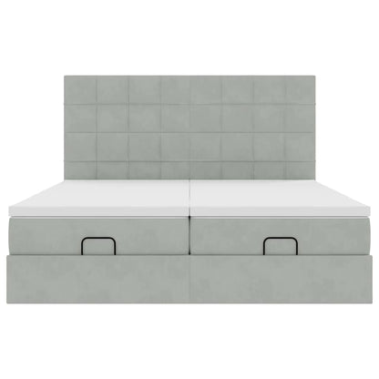 Struttura Letto Pouf con Materassi 200x200 cm Velluto - homemem39