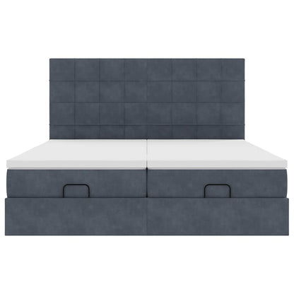 Struttura Letto Pouf con Materassi 200x200 cm Velluto