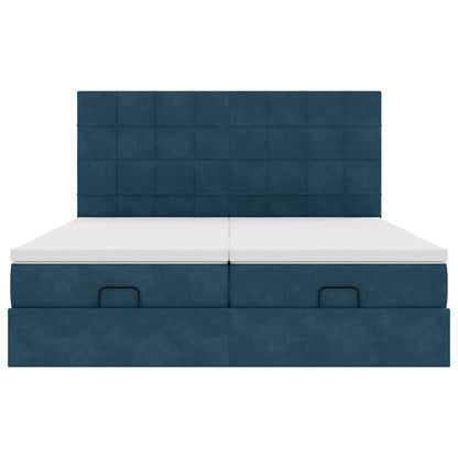 Struttura Letto Pouf con Materassi 200x200 cm Velluto | homemem39