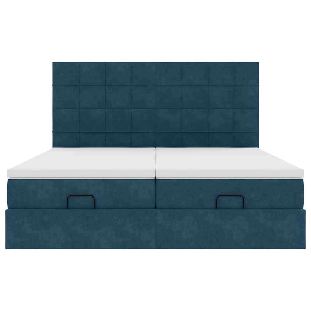Struttura Letto Pouf con Materassi 200x200 cm Velluto
