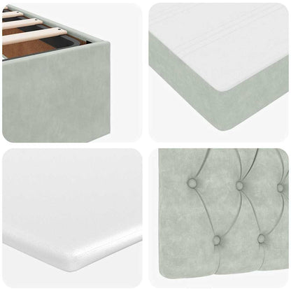 Struttura Letto Pouf con Materassi 160x200 cm in Velluto