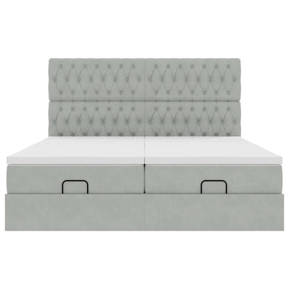 Struttura Letto Pouf con Materassi 160x200 cm in Velluto | homemem39