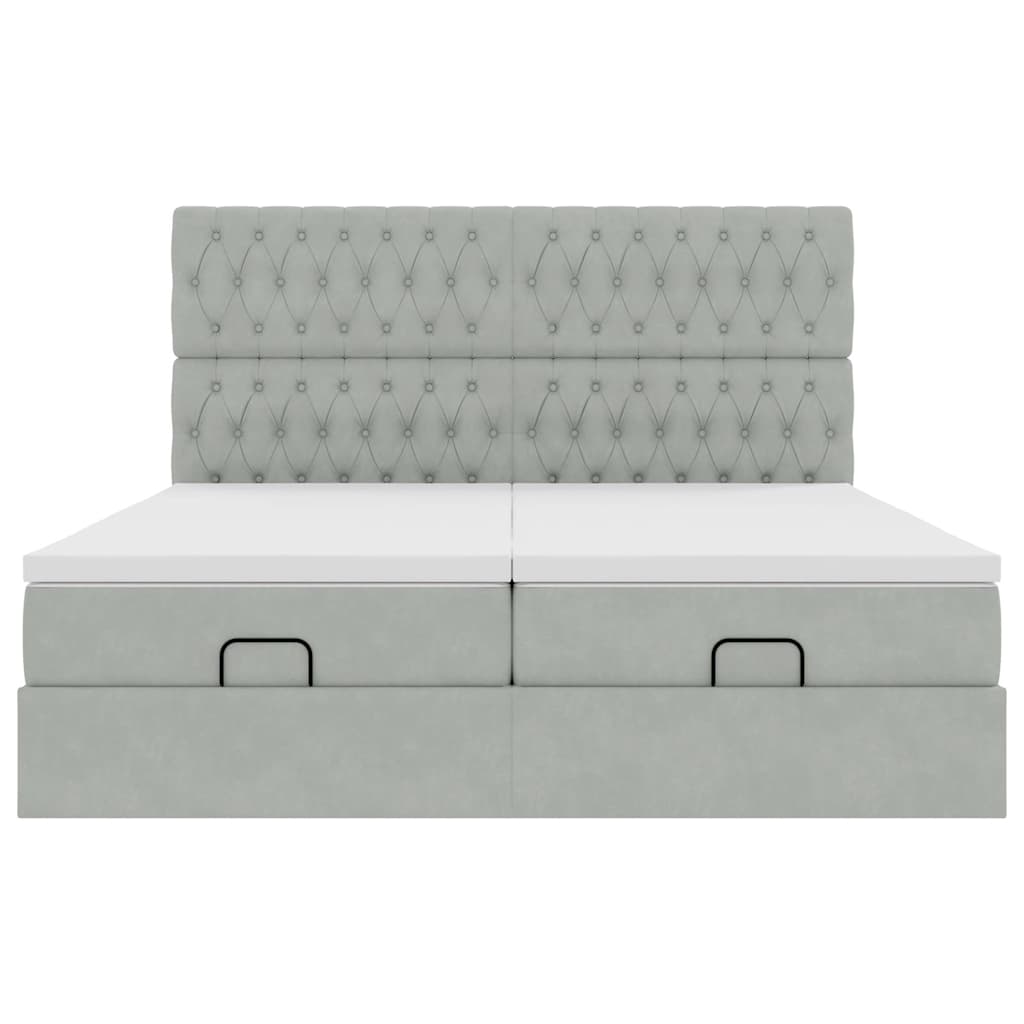 Struttura Letto Pouf con Materassi 160x200 cm in Velluto