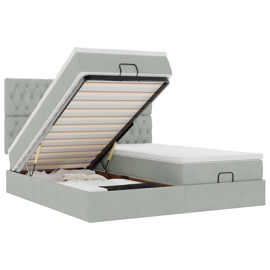 Struttura Letto Pouf con Materassi 180x200 cm Velluto - homemem39