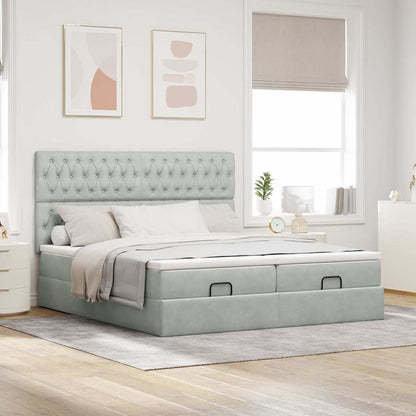 Struttura Letto Pouf con Materassi 180x200 cm Velluto