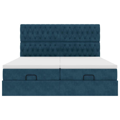 Struttura Letto Pouf con Materassi 200x200 cm Velluto | homemem39