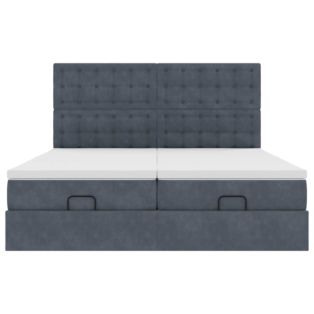 Struttura Letto Pouf con Materassi 160x200 cm in Velluto | homemem39