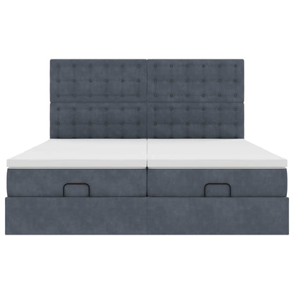 Struttura Letto Pouf con Materassi 160x200 cm in Velluto | homemem39