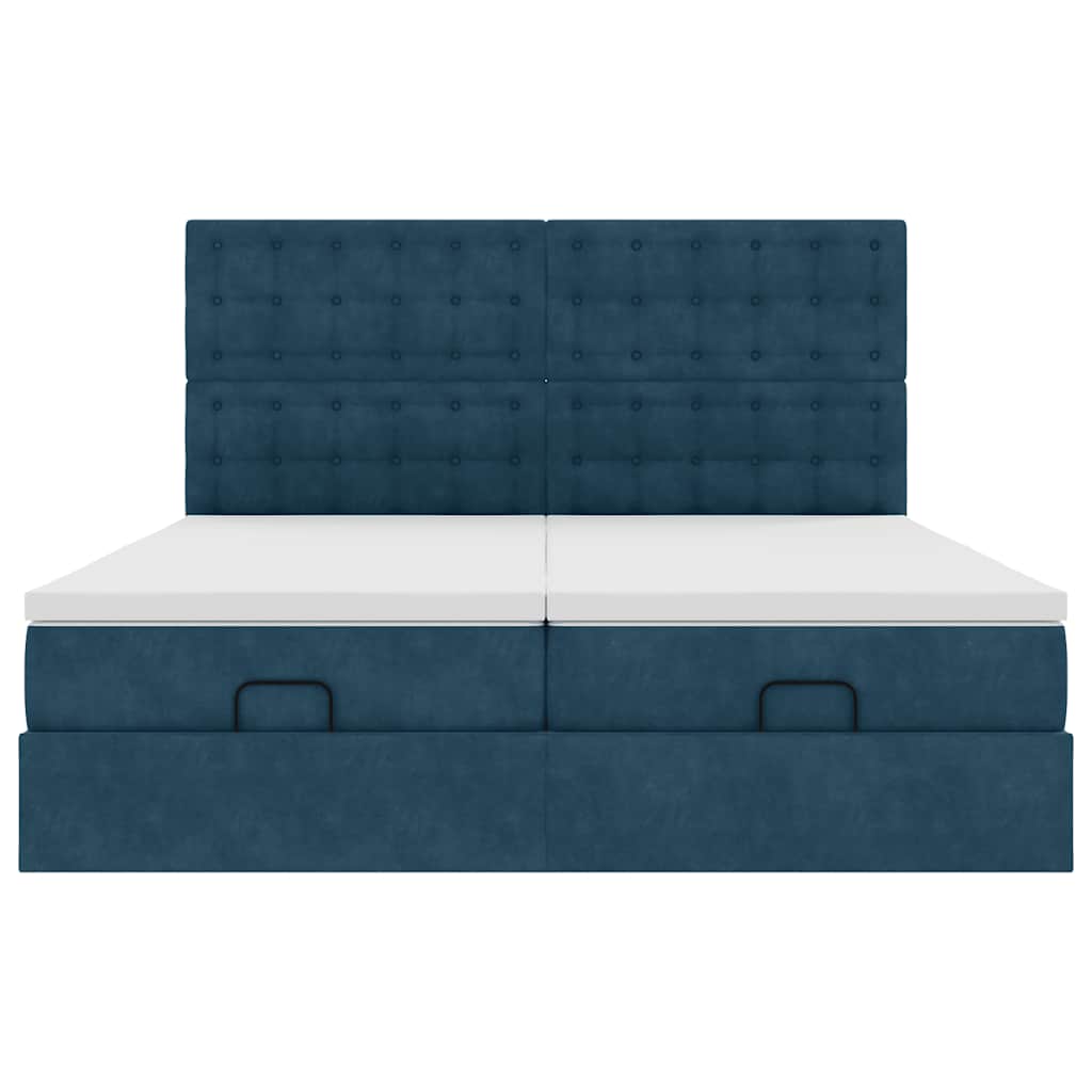 Struttura Letto Pouf con Materassi 160x200 cm Velluto