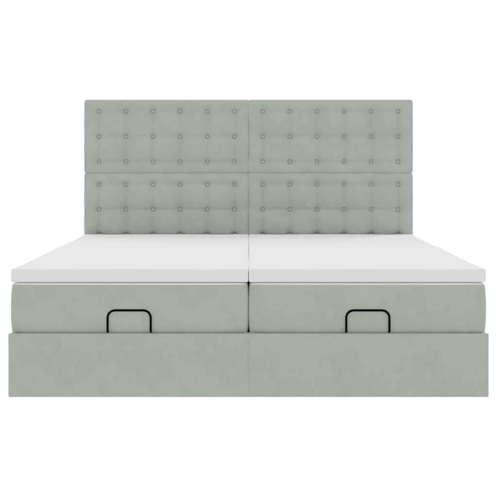 Struttura Letto Pouf con Materassi 180x200 cm Velluto