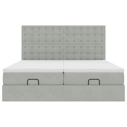 Struttura Letto Pouf con Materassi 180x200 cm Velluto