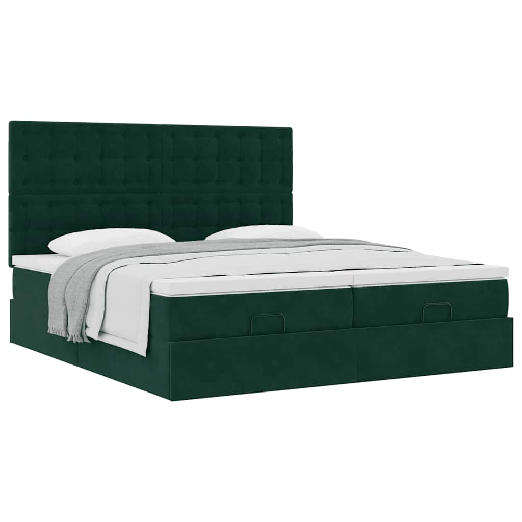 Struttura Letto Pouf con Materassi 200x200 cm Velluto | homemem39
