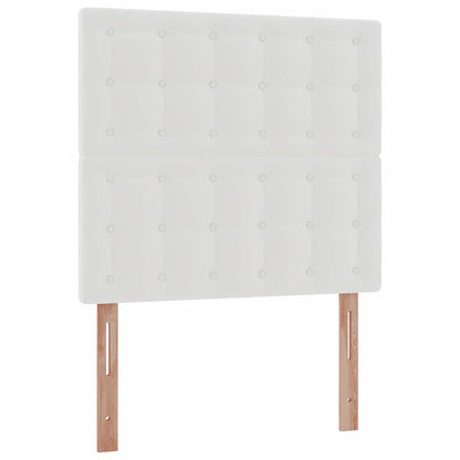 Struttura Letto Pouf con Materasso Bianco 80x200 cm Similpelle