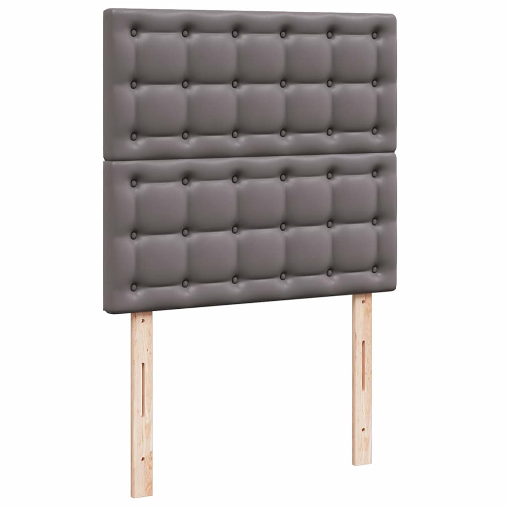 Struttura Letto Pouf con Materasso Grigio 90x190 cm Similpelle | homemem39