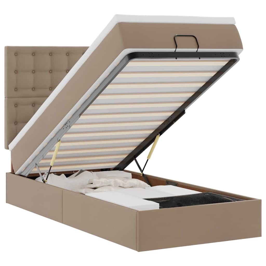 Struttura Letto Pouf con Materasso 90x190 cm Similpelle