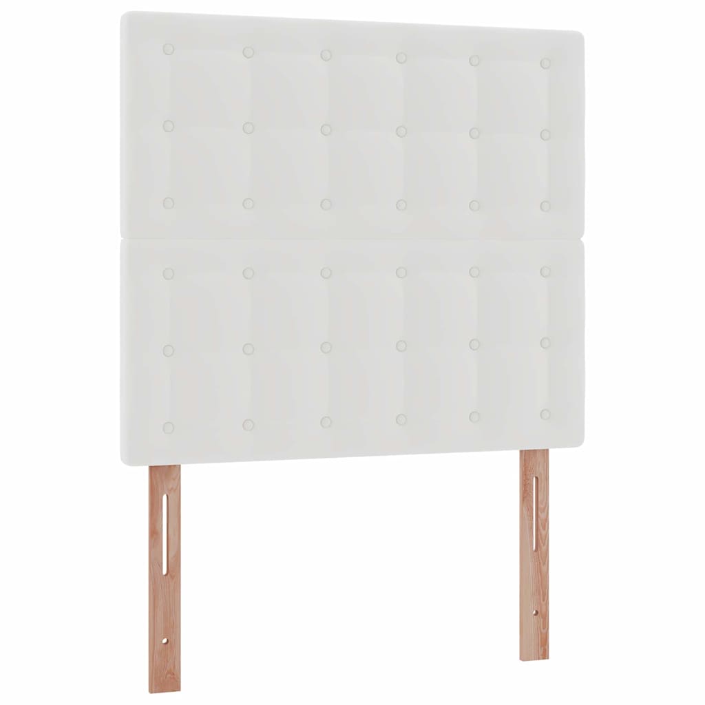 Struttura Letto Pouf con Materasso Bianco 90x200 cm Similpelle | homemem39