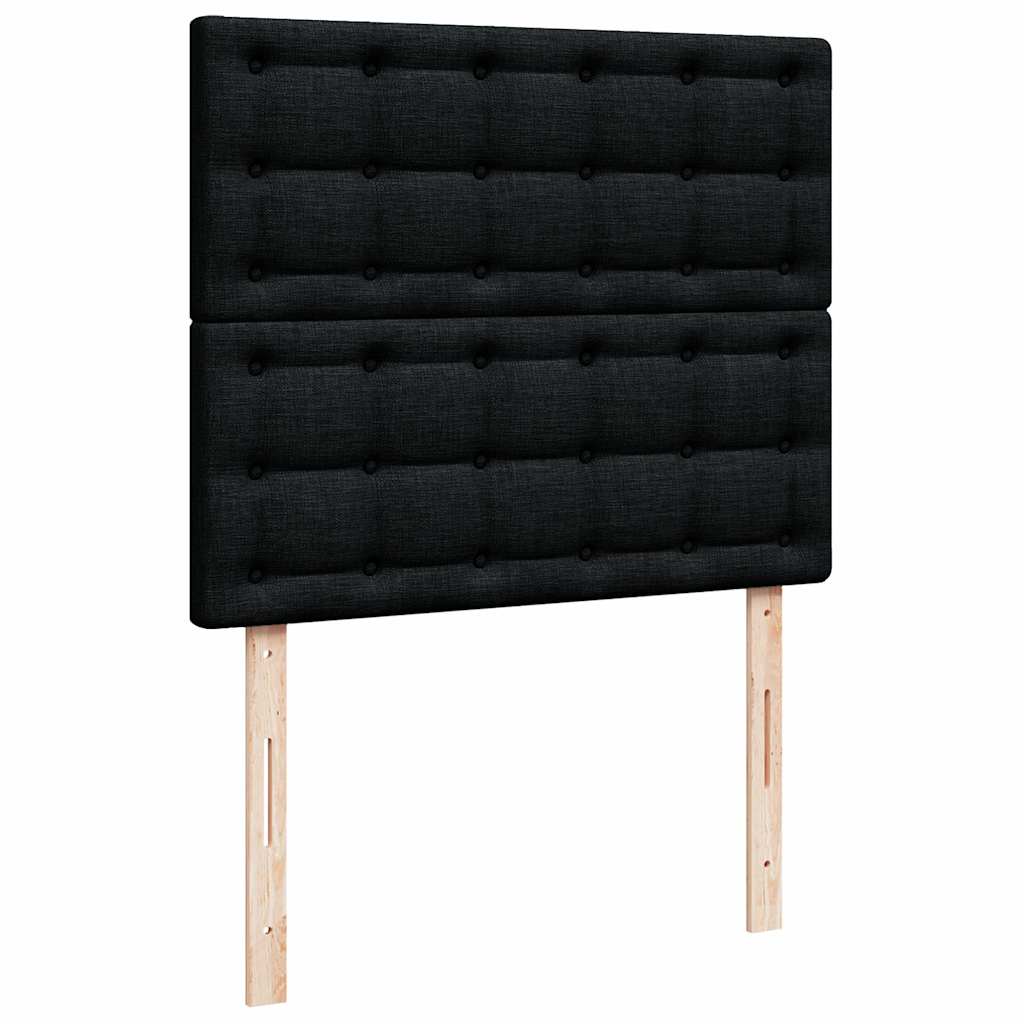 Struttura Letto Pouf con Materasso Nero 120x200 cm Similpelle