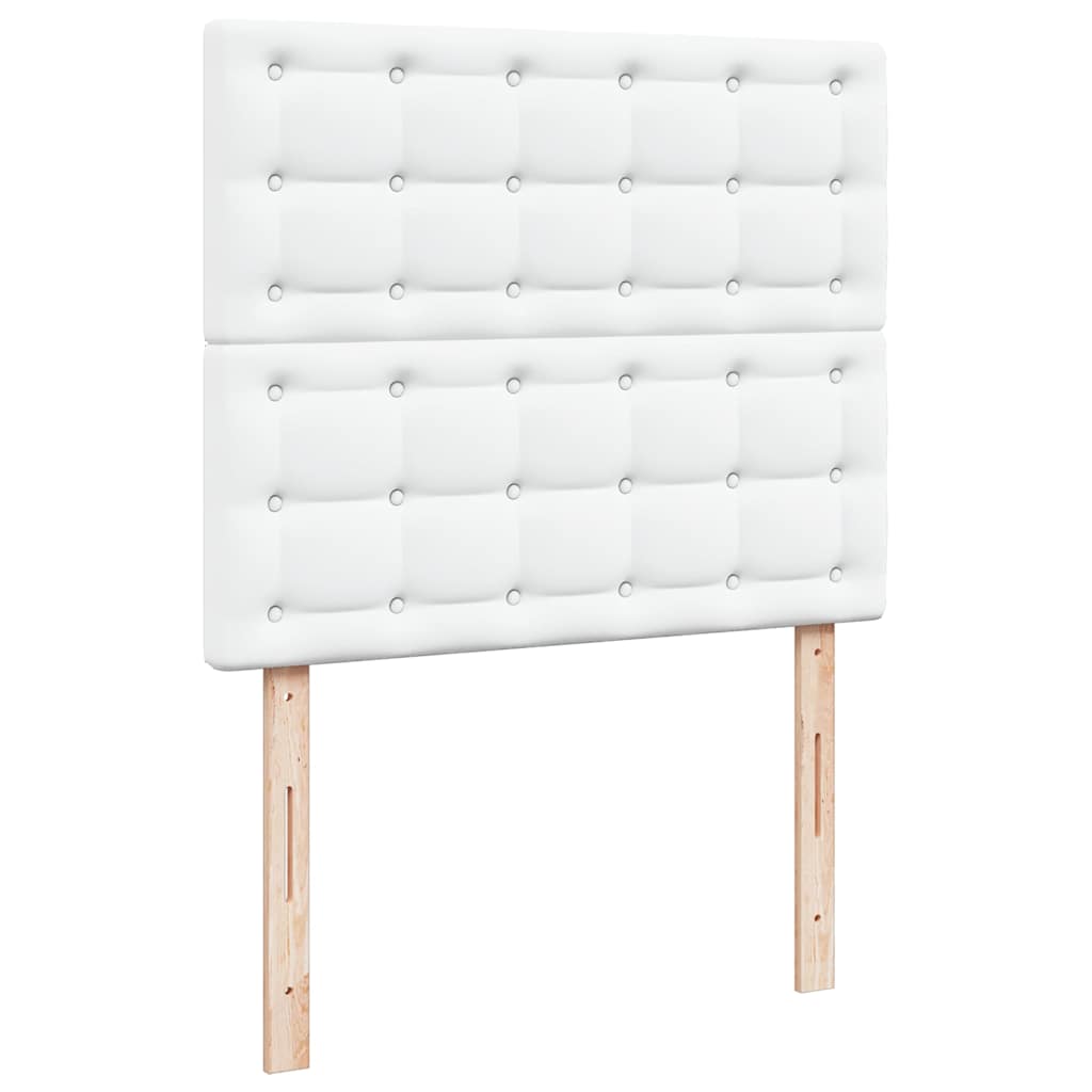 Struttura Letto Pouf con Materasso Bianco 120x200 cm Similpelle | homemem39