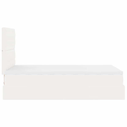 Struttura Letto Pouf con Materasso Bianco 120x200 cm Similpelle | homemem39