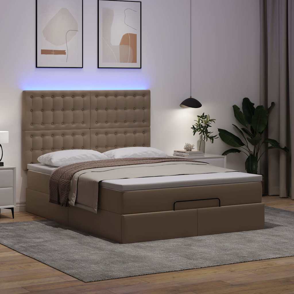 Struttura Letto Pouf con Materasso 140x200 cm Similpelle | homemem39