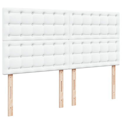 Struttura Letto Pouf con Materassi Bianco 200x200 cm Similpelle