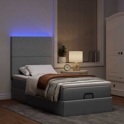 Pouf Letto con Materasso e LED Grigio Chiaro 80x200cm Tessuto | homemem39