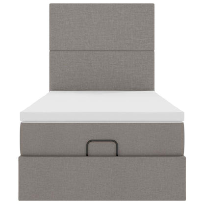 Struttura Letto Pouf con Materasso Tortora 80x200 cm in Tessuto | homemem39