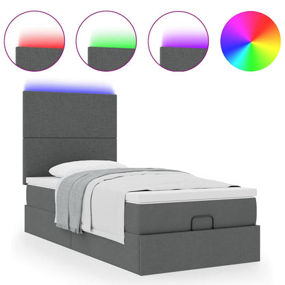 Struttura Letto Pouf con Materasso 90x190 cm in Tessuto | homemem39