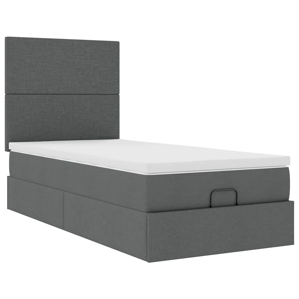 Struttura Letto Pouf con Materasso 90x190 cm in Tessuto | homemem39