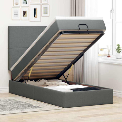 Struttura Letto Pouf con Materasso 90x190 cm in Tessuto | homemem39